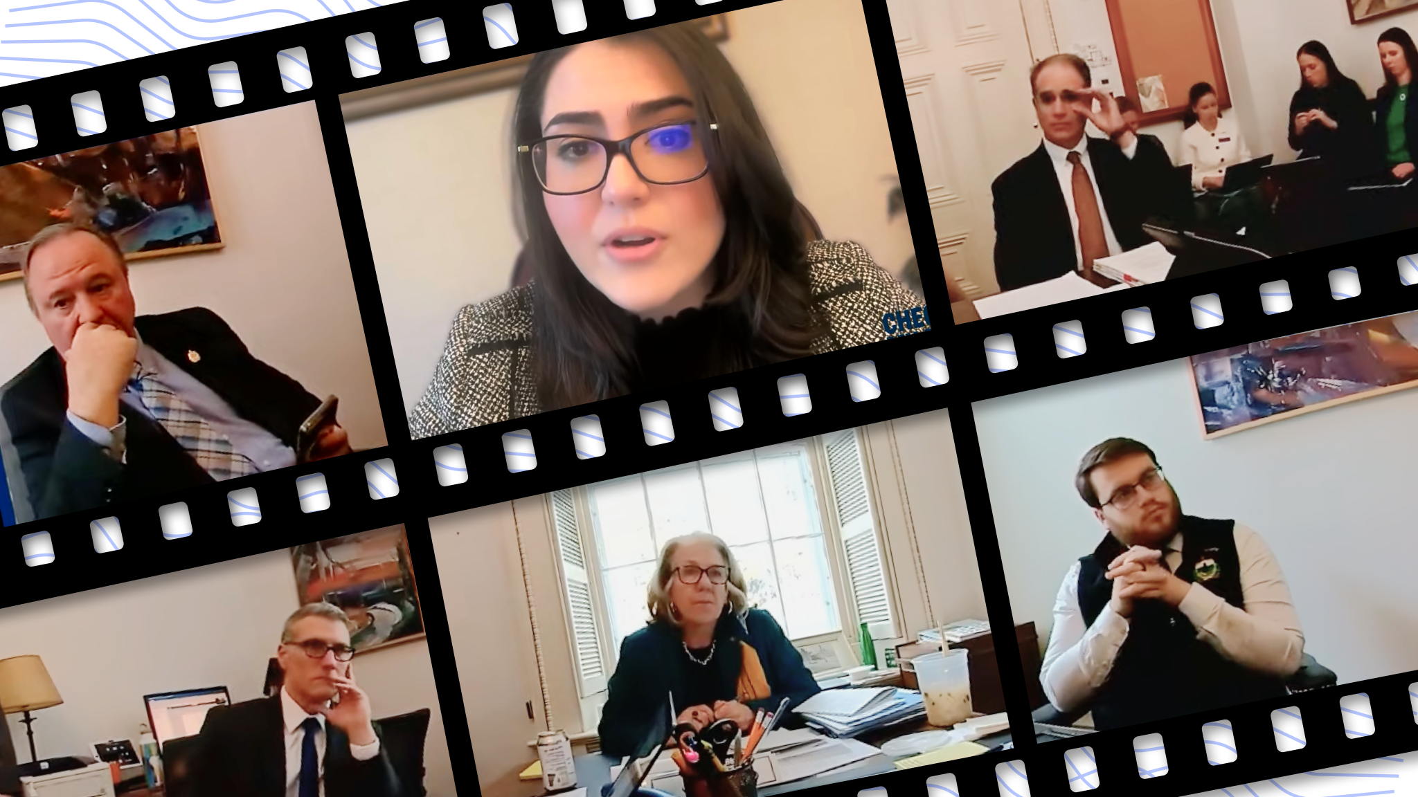 photo collage of the testimony in the style of a film strip