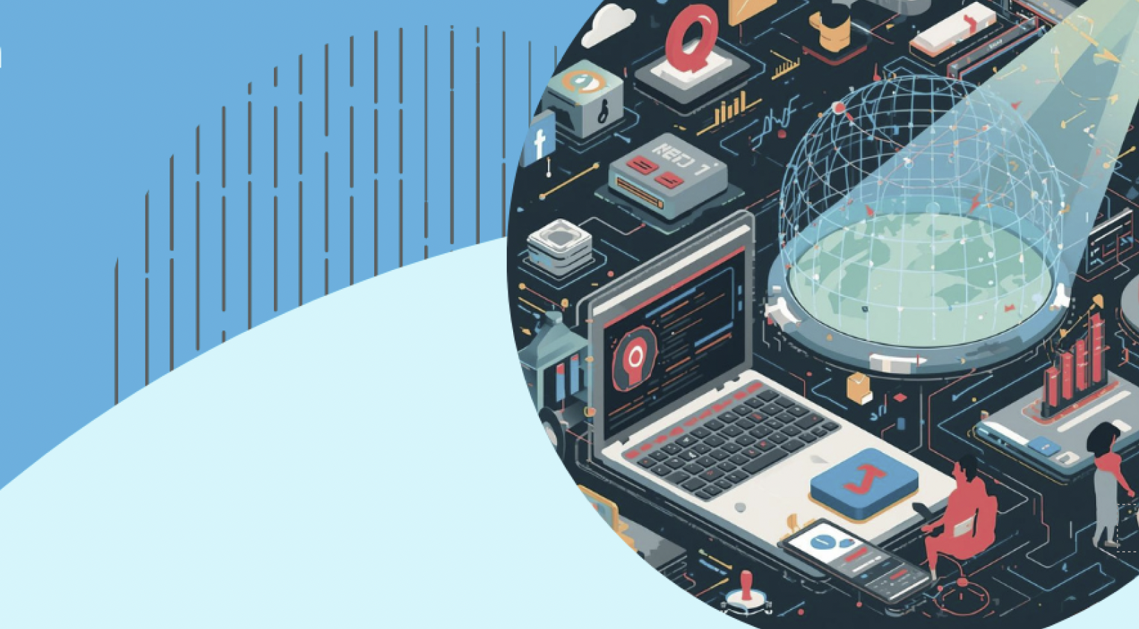 Cover illustration of a tech ecosystem