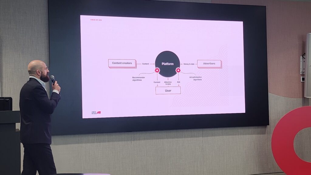 June 3, 2026 TikTok Office INACH Roundtable, Lex gave a session to civil society orgs working on hate speech, about the business model of social media platforms, and how their work is cleaning up the symptoms, while the tap of harm is on.